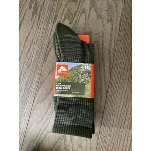 NWT Men's Ozark Trail 3 Pair Green Holy Wool Blend Crew Socks Shoe Size 6-12